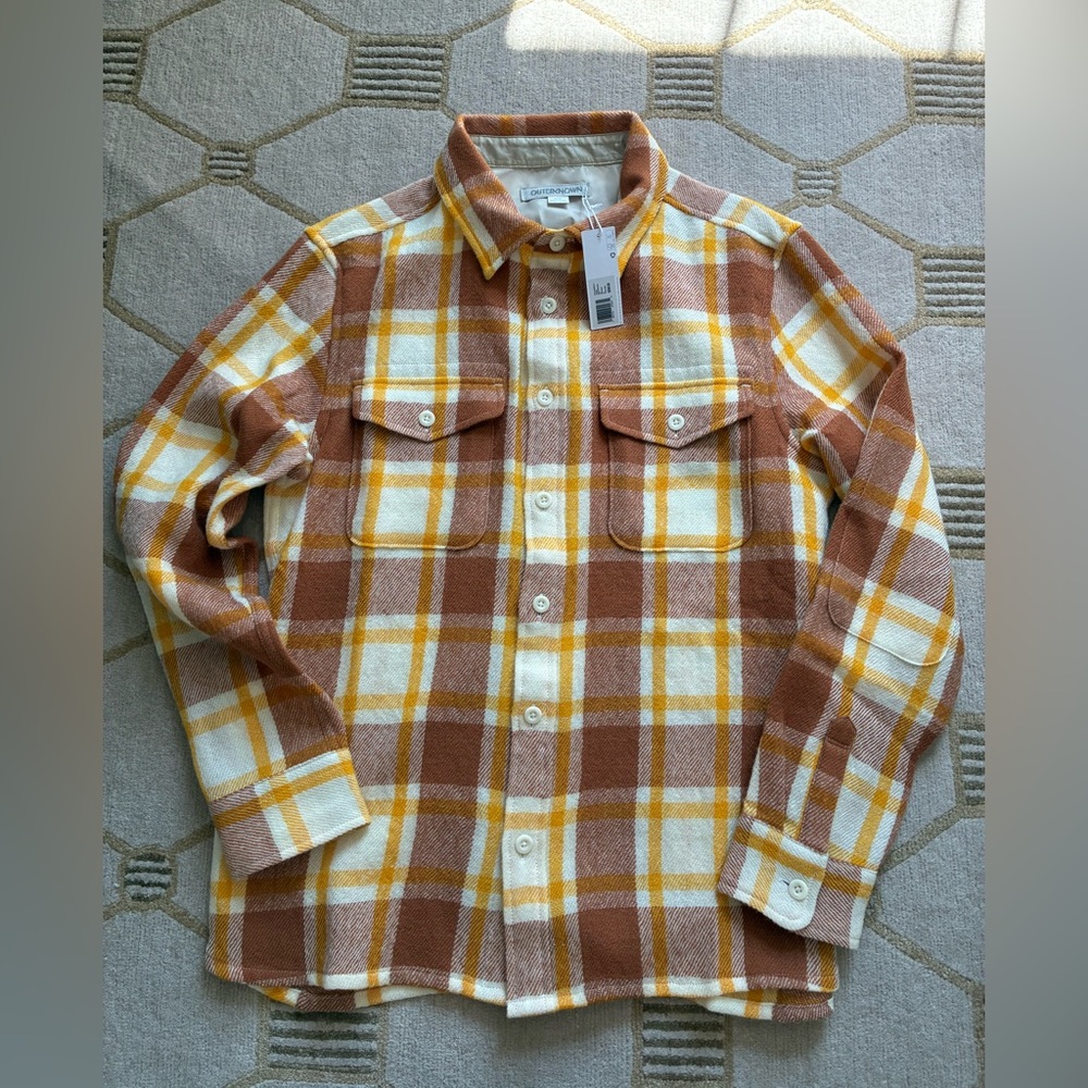 NWT Outerknown Wool Blanket Shirt in Alta Vista Plaid